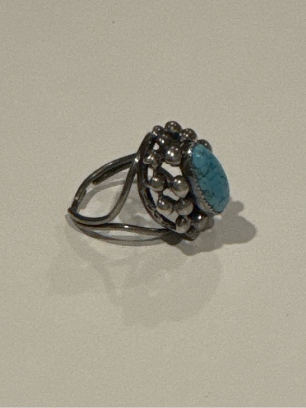 Vintage Handmade Sterling Silver Turquoise Ring | Artisan Statement Ring